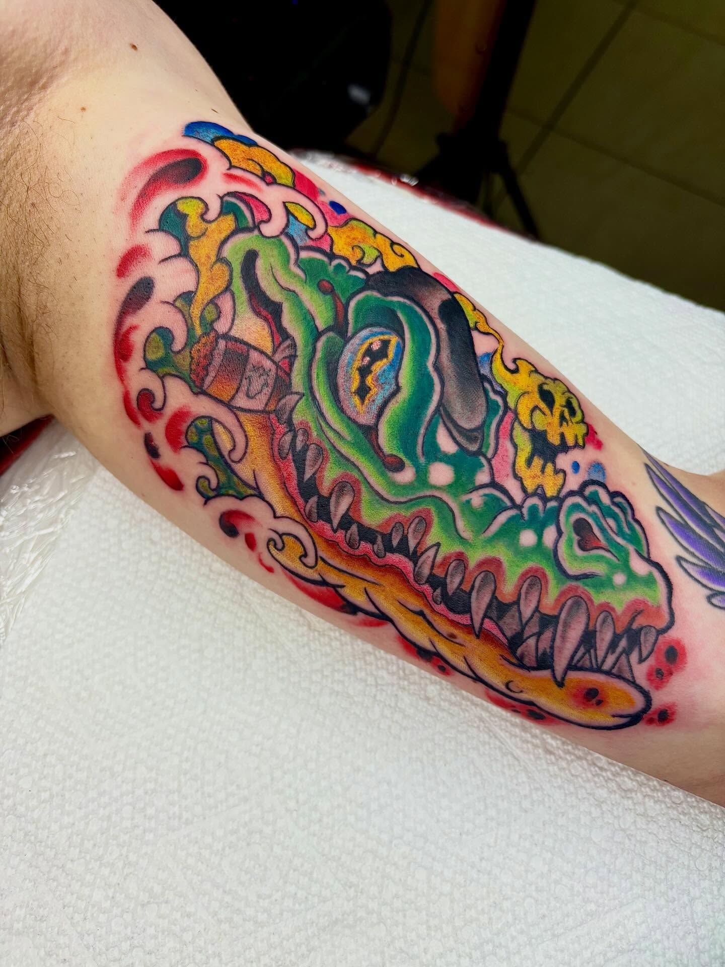 Neo-Traditional color tattoo by Manny Abete